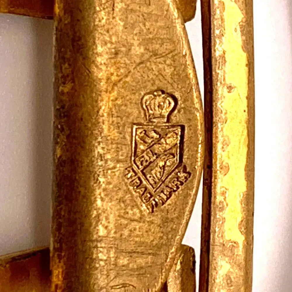 Fisher Nessler Antique Edwardian c.1900-1910 Brass‎ Crystal Flower Sash Buckle